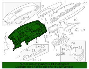 Nissan Ariya 23-25 Standard Range dashboard frame