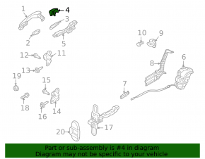 Plug outer handle front right Kia Niro 23-