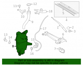 Toyota Rav4 13-18 washer reservoir with neck, sensor and lid