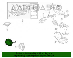 Front right door speaker Lexus RX350 RX450h 16-22