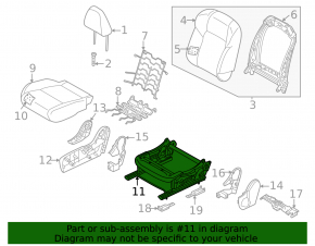 Nissan Rogue 21-26 passenger seat slides, mechanical, without frame