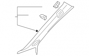 Audi A4 B9 18-25 black upper right front pillar trim