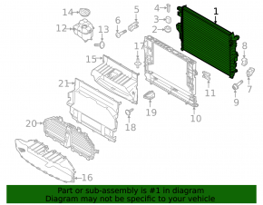 Water Cooling Radiator Porsche Cayenne 958 11-17 3.6, Hybrid