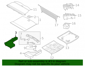 Trunk tray right Ford Edge 15 - foam, dented