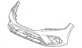 Bare front bumper for Honda Civic XI FE/FL 22-26 without parking sensors
