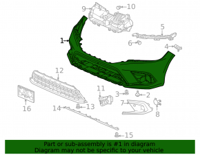 Bare front bumper for Honda Civic XI FE/FL 22-26 without parking sensors