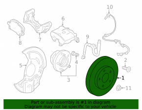 Front left brake disc Chevrolet Malibu 16-300/26mm rusty