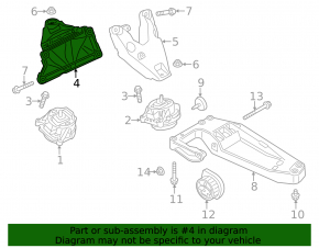 Engine bracket right BMW X3 F25 13-17 2.0T