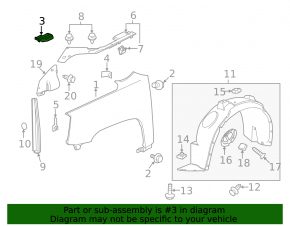 Front Left Fender Bracket GMC Terrain 10-17