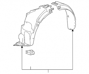 Front right fender liner for Chevrolet Spark 16-22 (plastic)