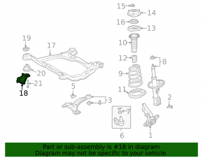 Front subframe lug, rear right, Toyota Sienna 2010