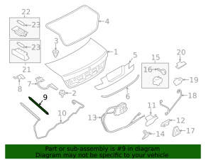 Left trunk lid actuator BMW 7 F01 11-15
