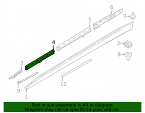 Fastening of threshold right central BMW 7 G11 G12 16-22 front