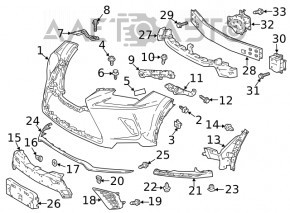 Front bumper assembly Lexus NX300 18-19 F-sport