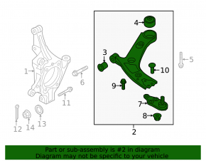 Lower control arm, front right, Hyundai Palisade 20-25
