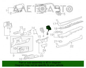Air duct deflector with trim front center right Toyota Highlander 14-19