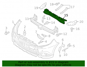 Front bumper reinforcement upper Mitsubishi Outlander 14-21