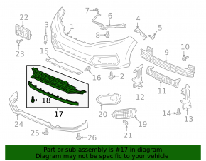 Right bumper grille for Honda Fit 2018-2015