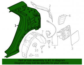 Quarter wing rear left Kia Niro 23-26 EV