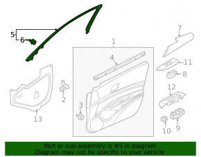 Door trim inner front right Acura ILX 13-15