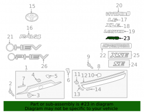 Emblem inscription "AWD" trunk door Toyota Rav4 19-