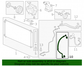 Air conditioner tube compressor-heater Acura TLX 15- 3.5