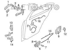 Rear left door lock for Suzuki Kizashi 10-15
