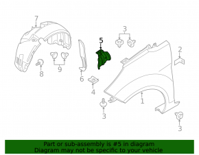 Front left wing bracket Ford Fiesta 11-19