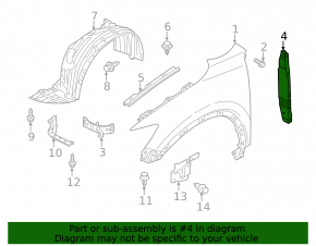 Wing seal door-wing left Mazda 3 14-18 BM