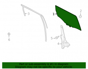 Ford Escape MK3 13-19 rear left door glass factory tinted
