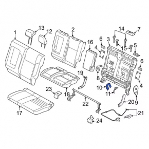 Rear seat trim, left, 2nd row, right, Ford C-max MK2 13-18, black