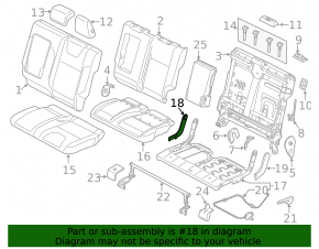 Rear seat trim, left, 2nd row, right, Ford C-max MK2 13-18, black