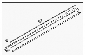 Door sill trim with seal, left, Mazda CX-9 16-23, structure