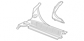 Right plastic windshield wiper grille for Chevrolet Volt 16-