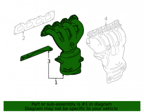 Exhaust manifold with catalytic converter Chevrolet Cruze 11-15