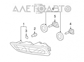 Fog light left PTF Acura MDX 07-13