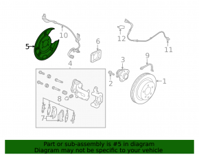 Rear right brake disc cover Nissan Kicks 21-24 SR, SV