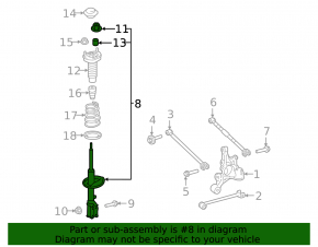 Shock absorber rear left Toyota Camry v55 15-17 usa LE