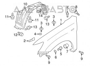 Front left wing Mitsubishi Outlander Sport ASX 10-15