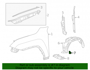 Left front bumper mudguard for Lexus LX 22-26