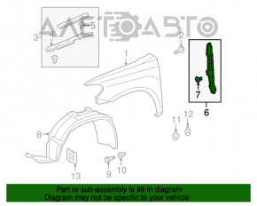 Right door-wing seal for Toyota Highlander 2013