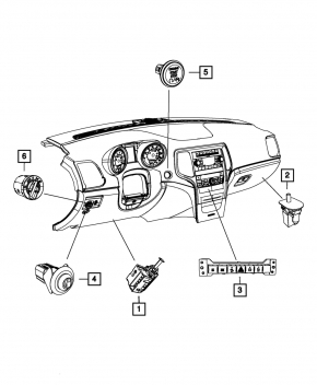 Dodge Durango 11-13 4-Button Front Panel Button Block