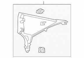 Upper right rear pillar trim Lexus ES300h ES350 13-18 gray