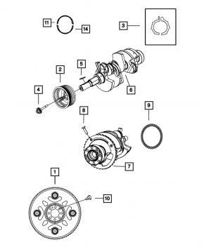 Crankshaft flywheel bolt manual transmission Jeep Compass 17- 2.4 set 7 pcs