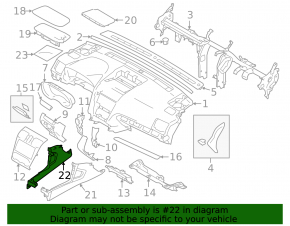 Center console trim side left Subaru Forester 14-18 SJ black