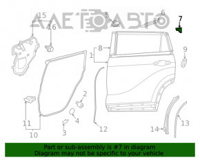 Toyota Highlander 20- Rear Right Door Seal Trim