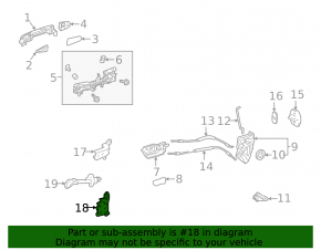 Upper rear left door hinge for Lexus LS460 LS600h 07-12