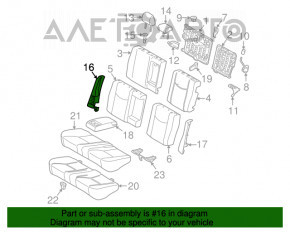 Right side trim for rear seats for Toyota Prius 30 10-15, beige leather