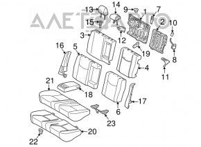 Right side trim for rear seats for Toyota Prius 30 10-15, beige leather