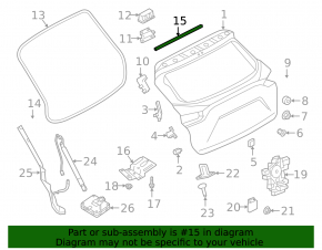 Rubber seal for the trunk door on the body of the Infiniti QX50 19-20